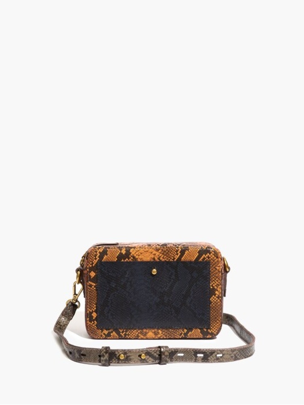 Madewell The Transport Camera Bag: Colorblock Snake Embossed